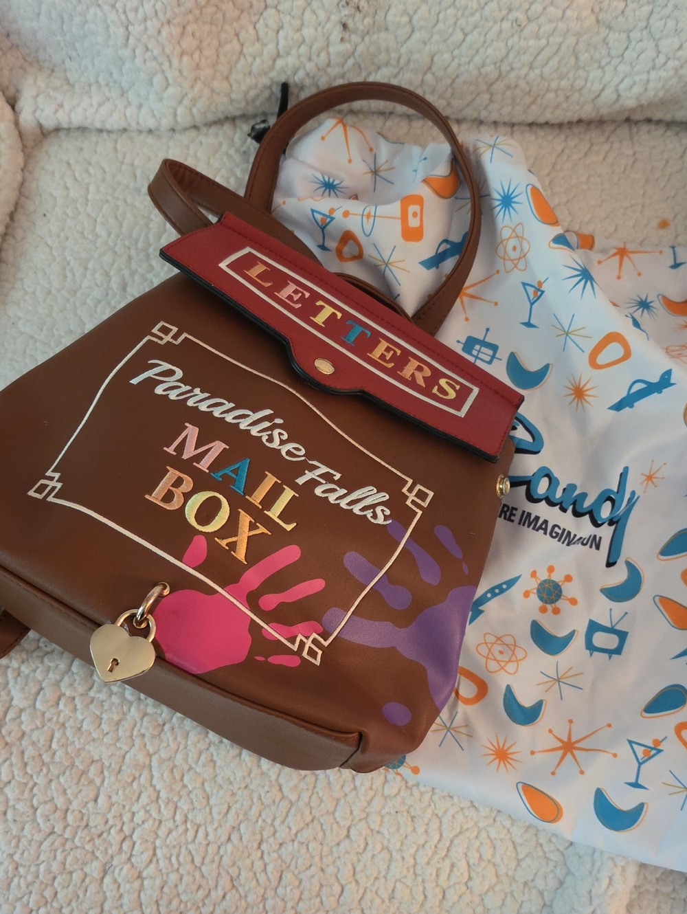 Disney Up Paradise Falls Mail Box Brown Backpack Park Candy